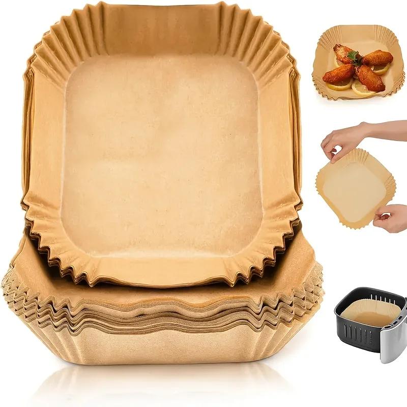 100/50pcs Non-Stick Air Fryer Disposable Paper Liners,Compatible with Most Air Fryer Models,Baking Sheets for Baking,Frying Food