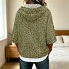 Damenmode Lässig 3/4 Ärmel Leopardenmuster Kapuzen-T-Shirt für den Alltag