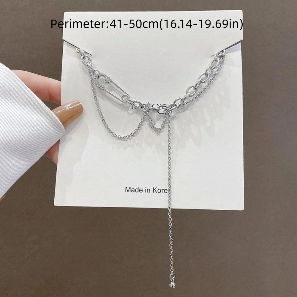 luxury Dainty Women Clavicle Chain Sweater Necklace Korean Style Pendant Necklace Party Jewelry