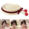 Cherry Bowknot Small Hat Hair Clip for Women Girl Sweet Beret Hat Head Accessory For Evening Party And Everyday Wear