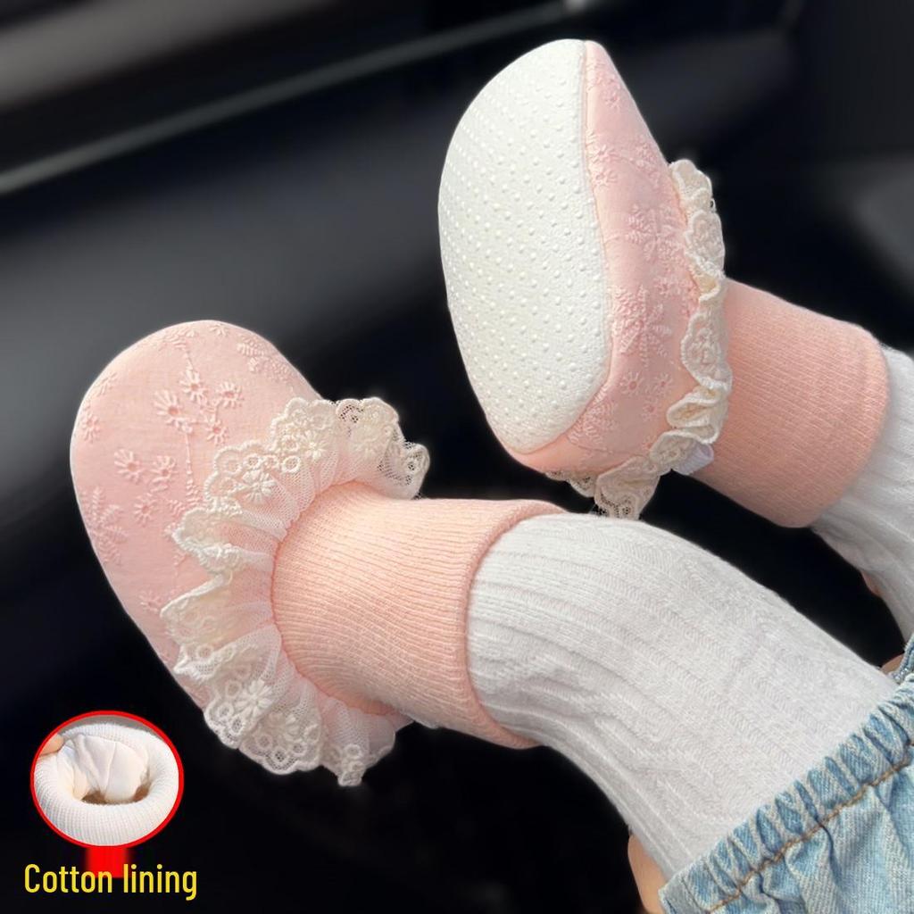 Plush Baby Shoes 0-1 Year, Soft Sole, Warm, Anti-Drop, for 6-12 Months, Spring/Autumn/Winter