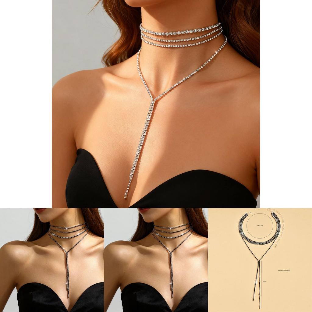 Geometric Pendant Necklace For Women With Sparkling Crystals And Multilayer Design For Fashionable Look