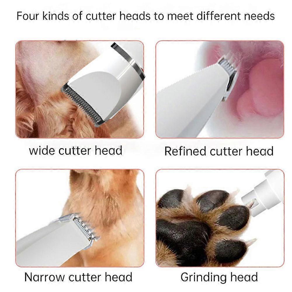 Multifunction Pet Shaver Electric Hair Trimmer with 4 Blades Grooming Clipper Nail Grinder Professional Recharge Dog Cat Haircut