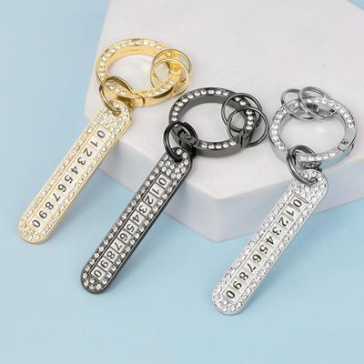 Yousheng Key Ring Double-sided Rhinestone Compressible Spring Exquisite Portable Multipurpose Decorate Zinc Alloy Spring Keyring Key Chain Buckle Car