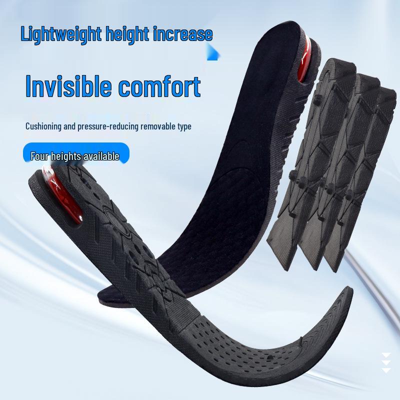 Multi-Layer Detachable Height-Enhancing Insoles for Men and Women - Invisible Shock-Absorbing Air Cushion for Sports.