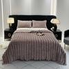 High-gram Weight Imitation Rabbit Velvet Stripped Blanket,thickened Soft and Comfortable Blanket Office Nap Thermal Sofa Blanket