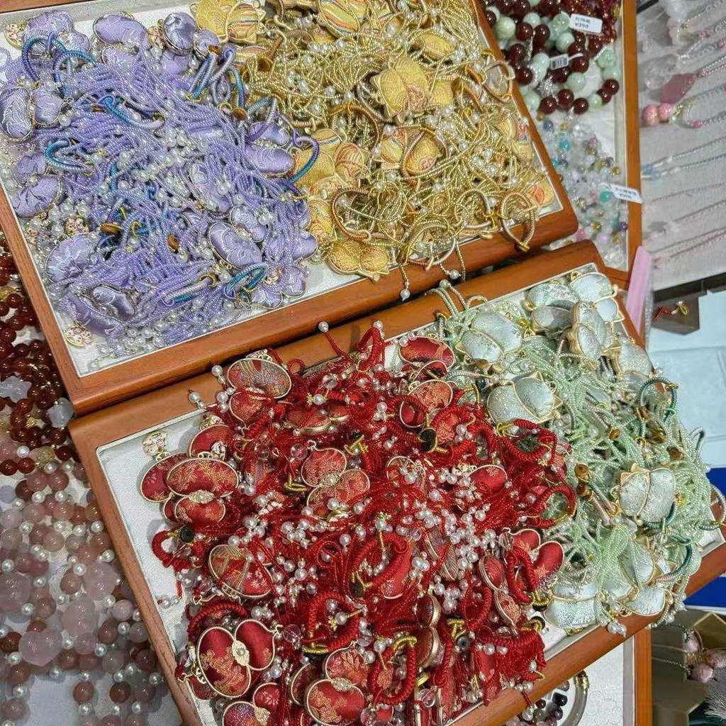 Handgefertigter zweiseitiger Song-Brocade-Kürbis-Anhänger Schlüsselanhänger - Chinesischer Stil Hanfu Taschenaufhänger