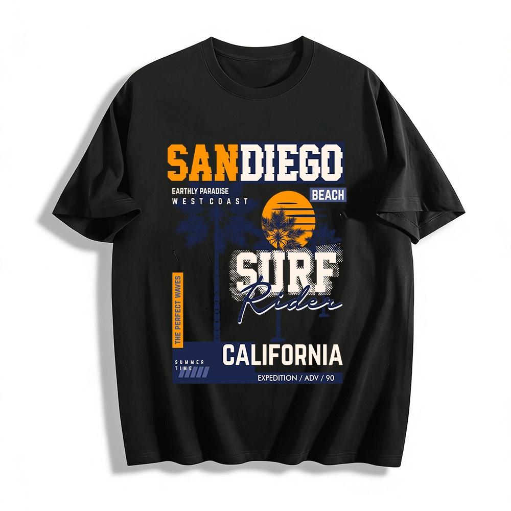 San Diego Surf Rider West Coast Coconut Tree Vacation Style T-Shirt Pure cotton T-shirt XXS
