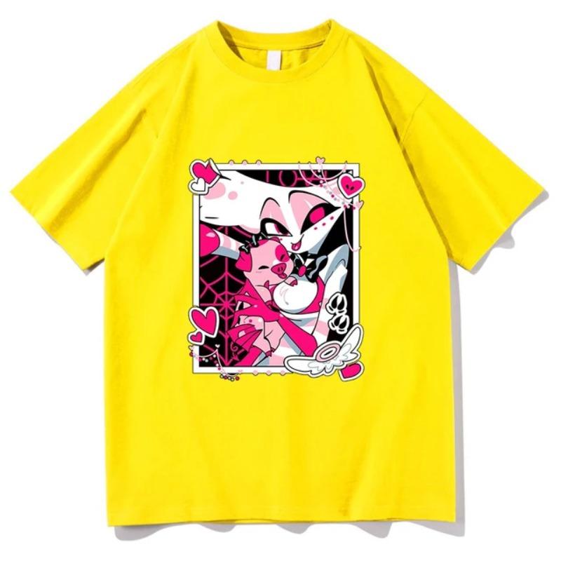 High Quality Cotton Tees Shirts Angel Dust and Fat Nugget T-Shirt New Fashion Men Aesthetic Funny Kawaii T-Shirts Unisex Cartoo