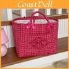 Cotton Storage Basket With Bow Pattern For Home Organization And Kids Room Use