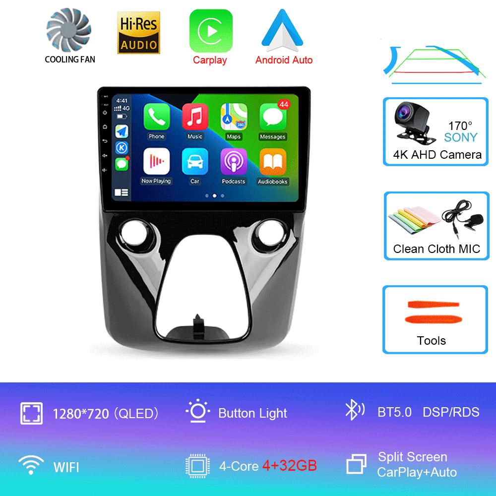 

Автомобильное радио Android 14 для Toyota Aygo Peugeot 108 Citroen C1 2016 - 2020 Авто Мультимедийный Плеер Стерео 4G WIFI Carplay 360 Камера