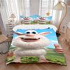 Happy White Fluffy Monster Print 3Pcs Bedding Set,Duvet Cover with 2 Bedro,Pillowcase Home Birthday Gift