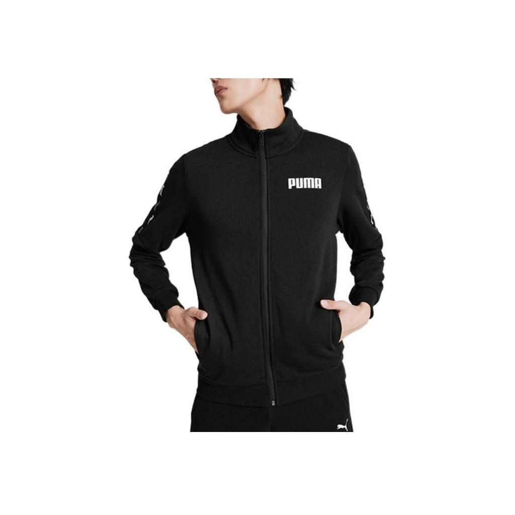 PUMA Solid Color Letter Logo Track Jacket Men Jackets Black 671981-01