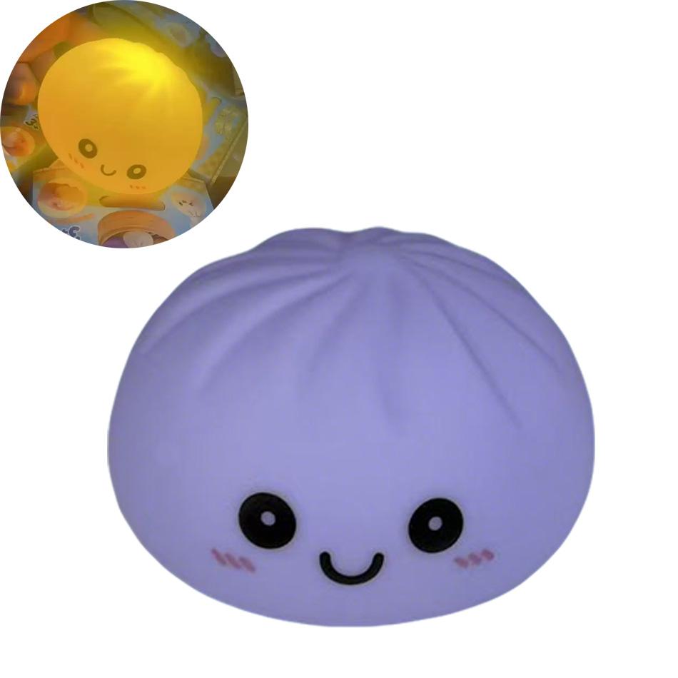 In Stock Glowing Dumpling Squishy Bun Shaped Night Light Cute Baozi Lamp USB Rechargeable Color Changing Bedroom Decor Gift