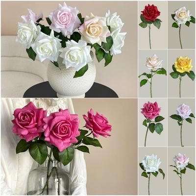 Real Touch Rose Artificial Flower Multicolor Lifelike Rose Flower Faux Flower Home Decoration