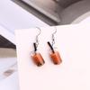 1 Pair Hook Earrings Funny Cute Simple Style Hypoallergenic Gift Glass Milky Tea Pendant Women Dangle Earrings Fashion Jewelry
