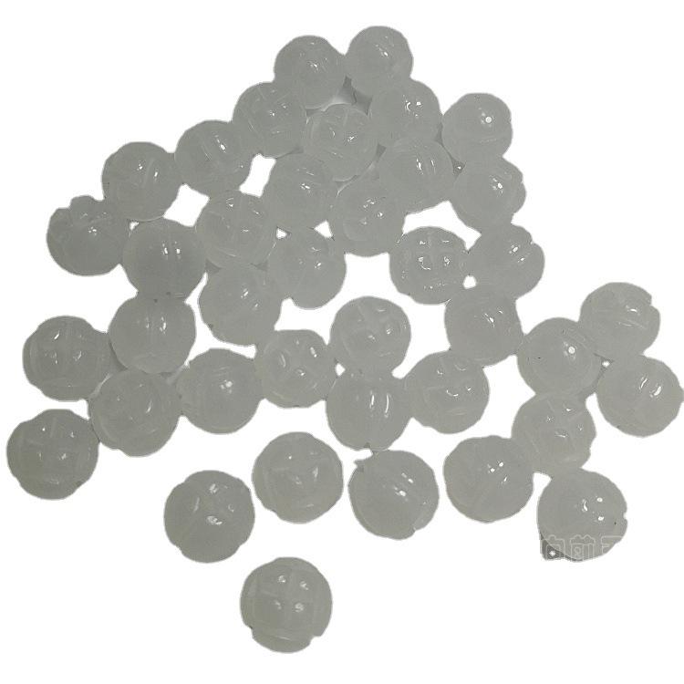 White Jade Lotus Bead DIY Jewelry Accessories: Gold Thread Bracelets, Earrings, Pendant Beads