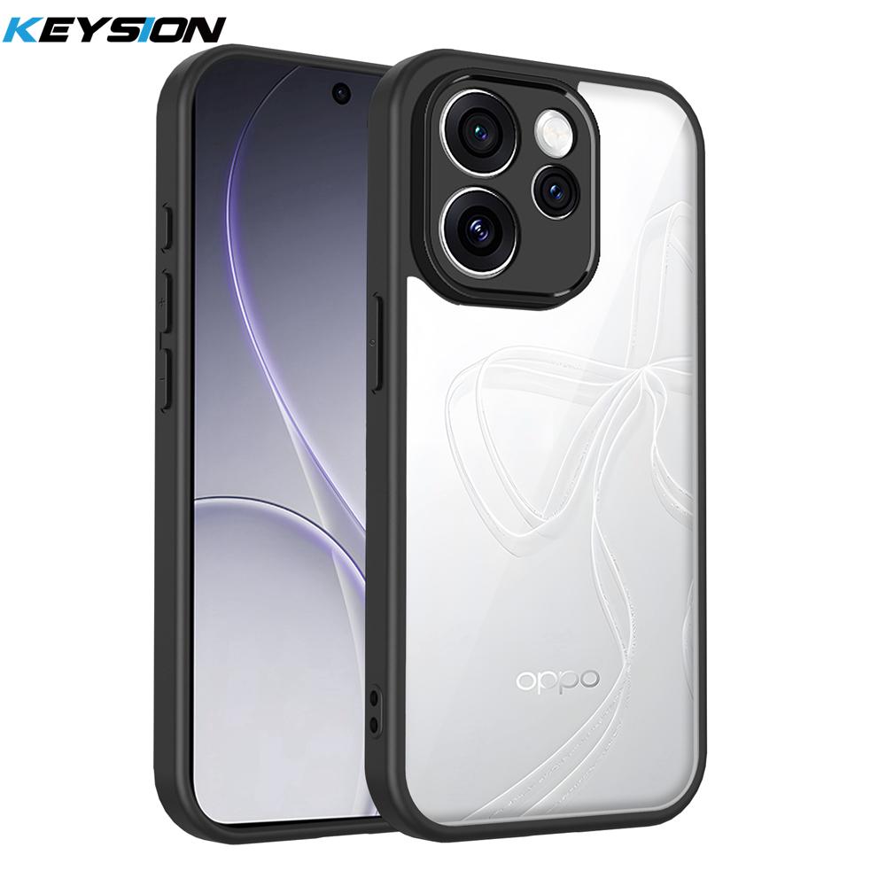

Прозорий чохол KEYSION для OPPO Reno15 Pro Max 5G М який силікон+ПК Прозора ударостійка задня кришка для телефону для OPPO Reno15 F 5G for Reno15 Pro Max 5G чорний