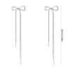 Stylish Metal Bowknot Dangle Earrings Fashionable Wedding Party Ear Studs Accessories Fringe Ear Hooks Ornament for Girl