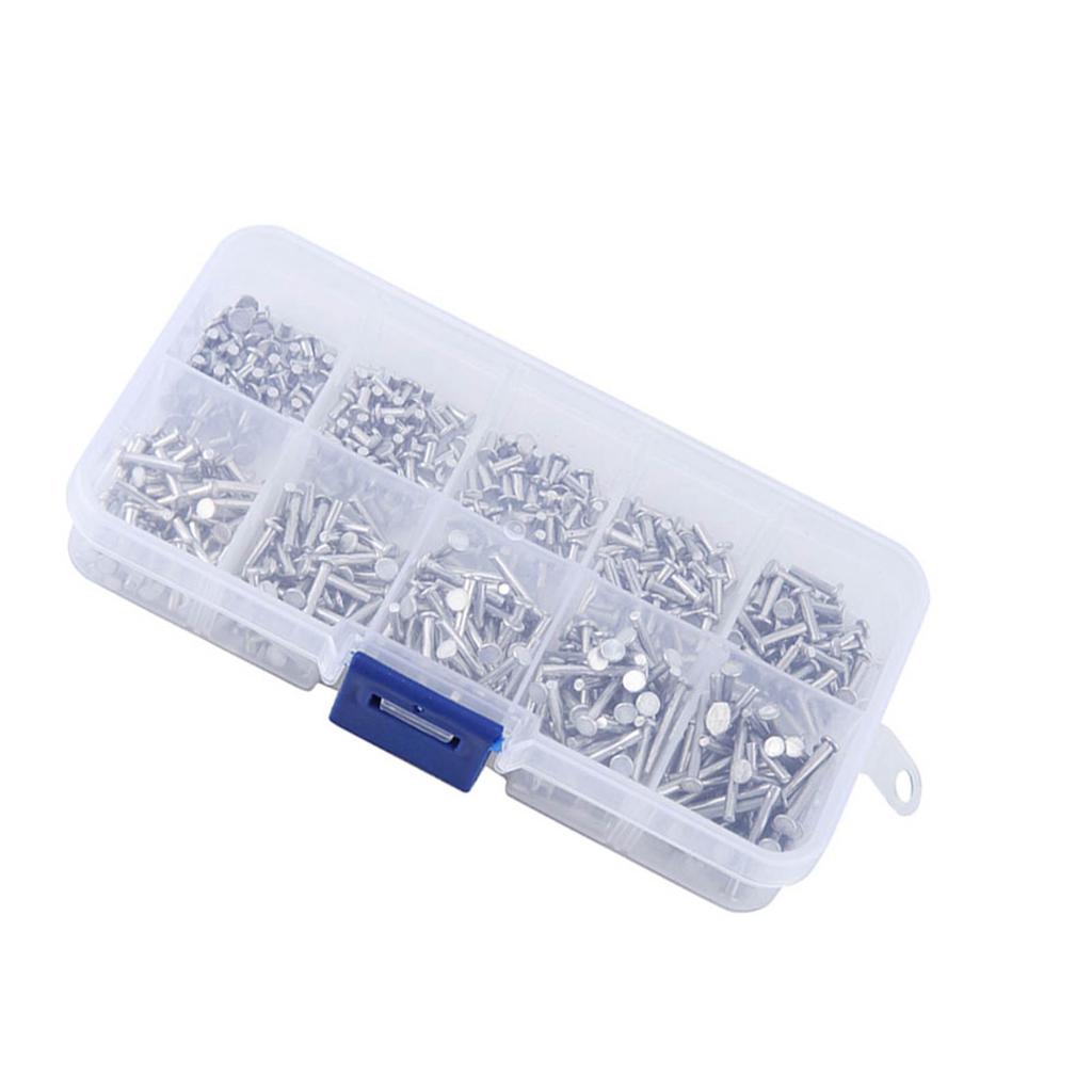 500pcs M2 Flat Head Aluminum Rivets Flat Head Solid Rivet 3mm 18mm Length