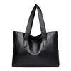 Female Big Soft Leather Satchel Bag Classic Solid Color Simple Casual Large Capacity Tote Single Shoulder Bag Purses and Handbag