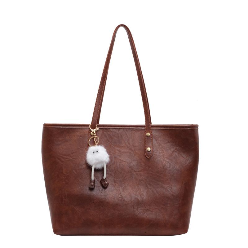 Versatile Bag Women's Large-capacity New Casual Shoulder Bag Fashionable Solid Color Commuter Tote Bag