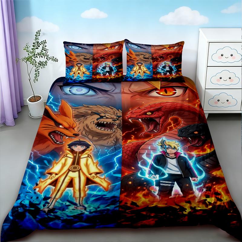 Duvet Cover Naruto Anime Cartoon Bedding Set Quilt Cover Set Soft Comfortable Queen King Full Bedroom Decor Gifts comfortable
