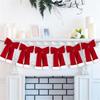 Christmas Velvet Bow Garland Banner Decorative Display Ornaments Xmas Decoration
