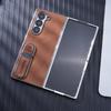 Samsung Z Fold7/6 Phone Case: Electroplated Leather Stand for Folding Screen Protection (Fits Models 5/4/3)