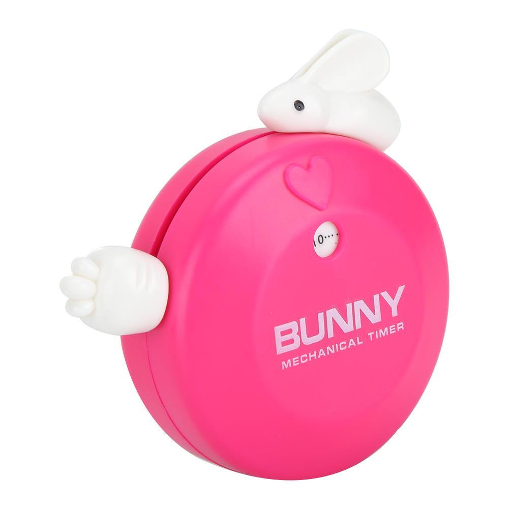 Cartoon Rabbit Mechanical Manual Kitchen Cooking Timer Alarm Reminder Timepiece Countdown ToolRose