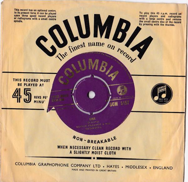

7inch Record NORRIE PARAMOR & HIS ORCHESTRA - Midinette / Gina SCM5157 Columbia 1954 UK Jazz Used