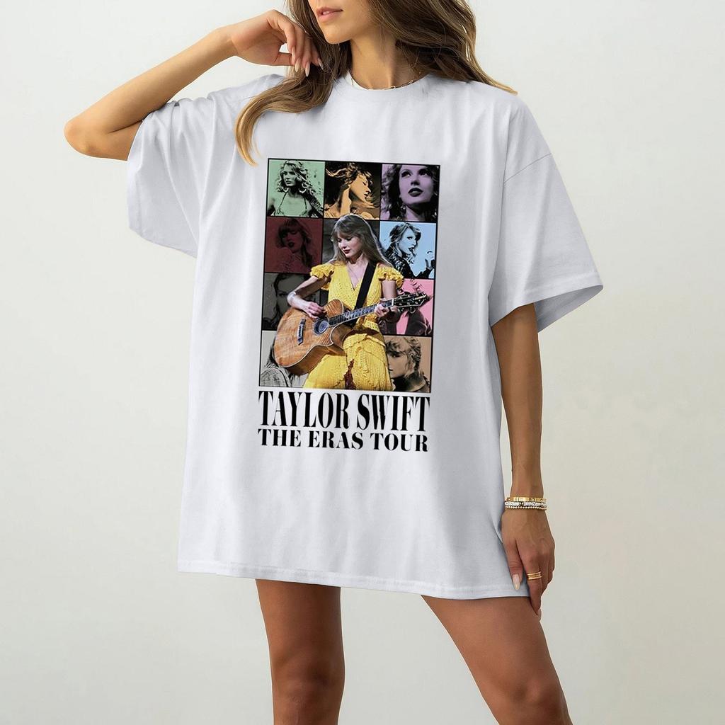 Women's Casual Loose Printed T-shirt With Round Neck Pullover Short Sleeved Top