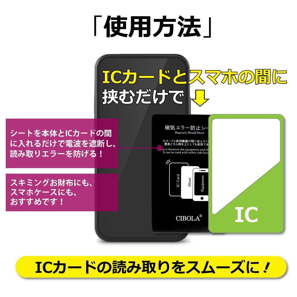 CIBOLA Magnetic Interference Prevention Electromagnetic Interference Prevention Sheets for IC Prevents Magnetic Ticket Gate and Reading Suitable for