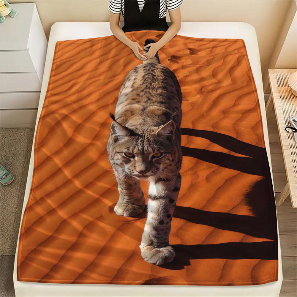 1Pc DuneBeasts Print Flannel Blanket, High quality Comfortable for All Seasons, Home Decor, Warmth and Comfort, Perfect for Christmas Gifts