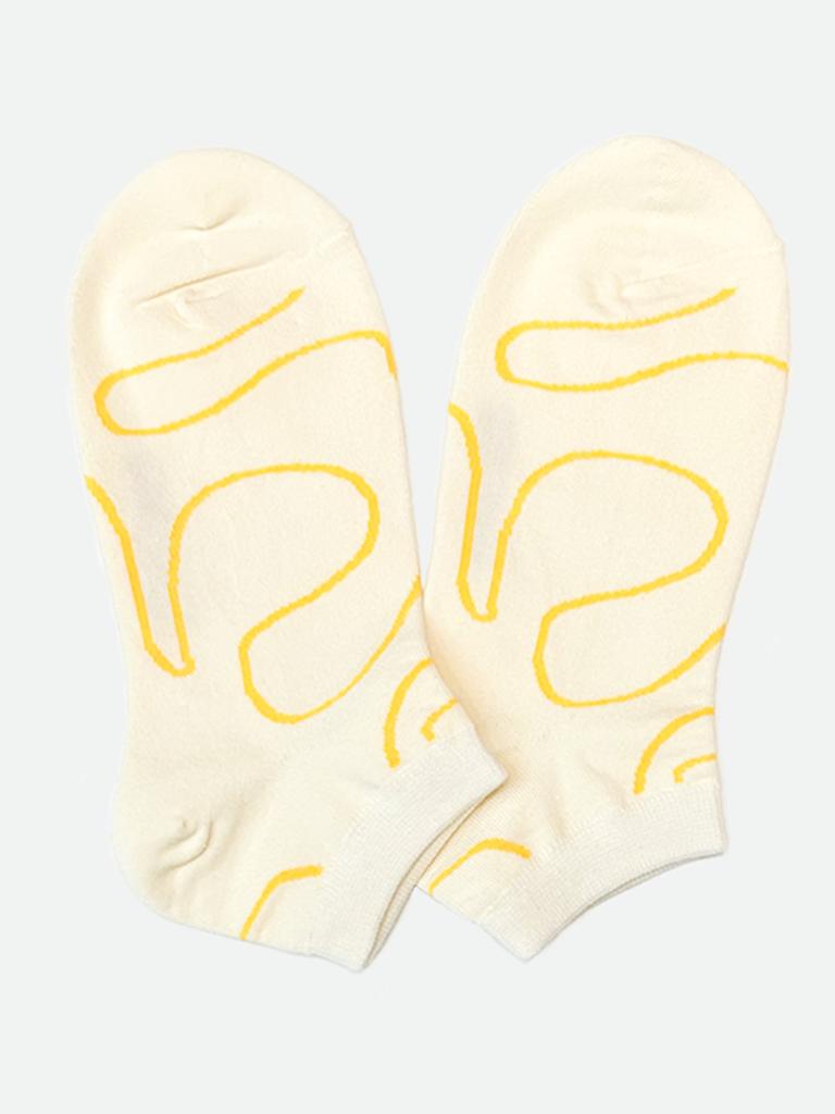 Yellousagseu Ankle Socks Ribbon Ivory