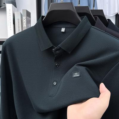 Original Design Quality Men'S Polo Shirt Exquisite Knitted Collar Long Sleeve Autumn Lapel T-Shirt Business Trendy Menswear Top
