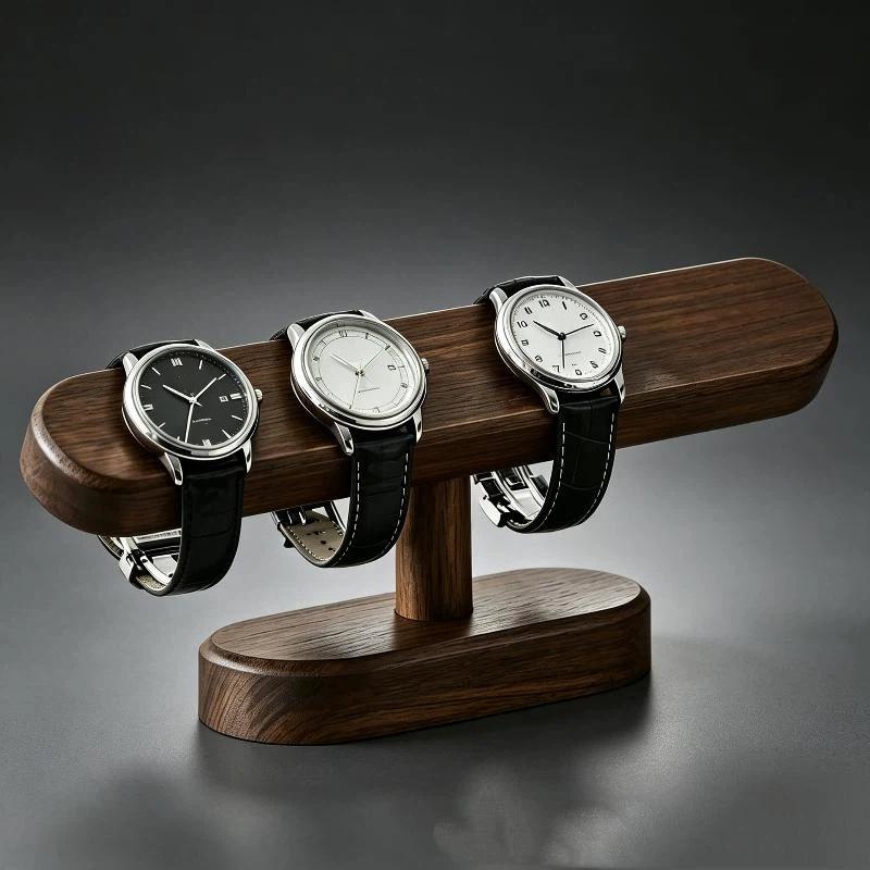Multifunctional Walnut Jewelry Display Holder Sturdy Watch Bracket Anklet Chain Hanger for Home Storage & Display