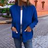 Women's Fashionable Color Long Sleeved Stand Up Collar Zipper Loose Pocket Jacket Casual Jacket
