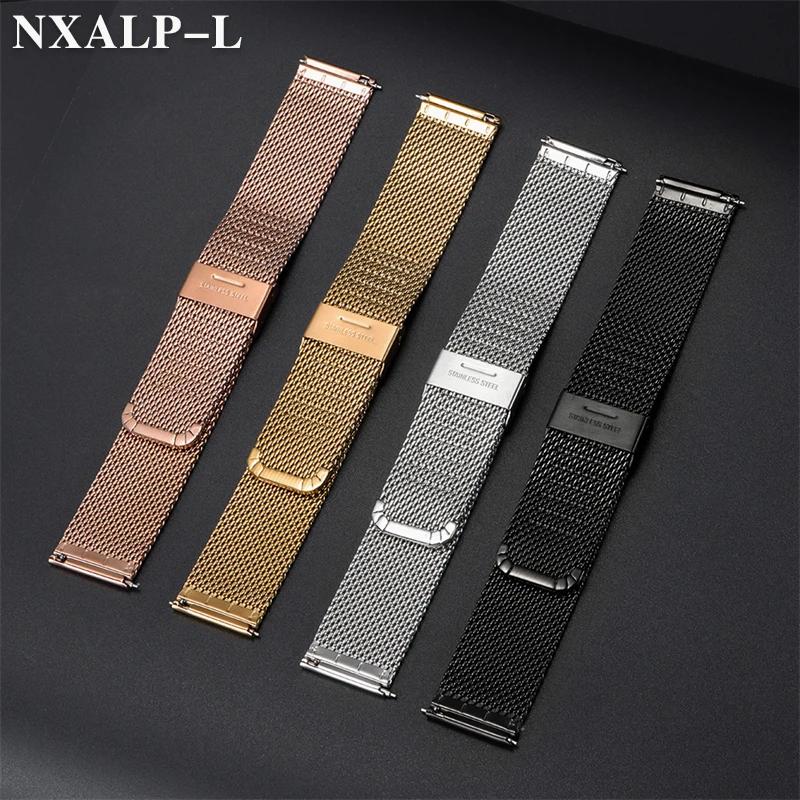 0,8 mm Pętelka z siatki mediolańskiej ze stali nierdzewnej Pasek do zegarka 18 mm 20 mm 22 mm Metalowa bransoletka Pasek o grubości 2 mm do DW do Omega Pasek na nadgarstek