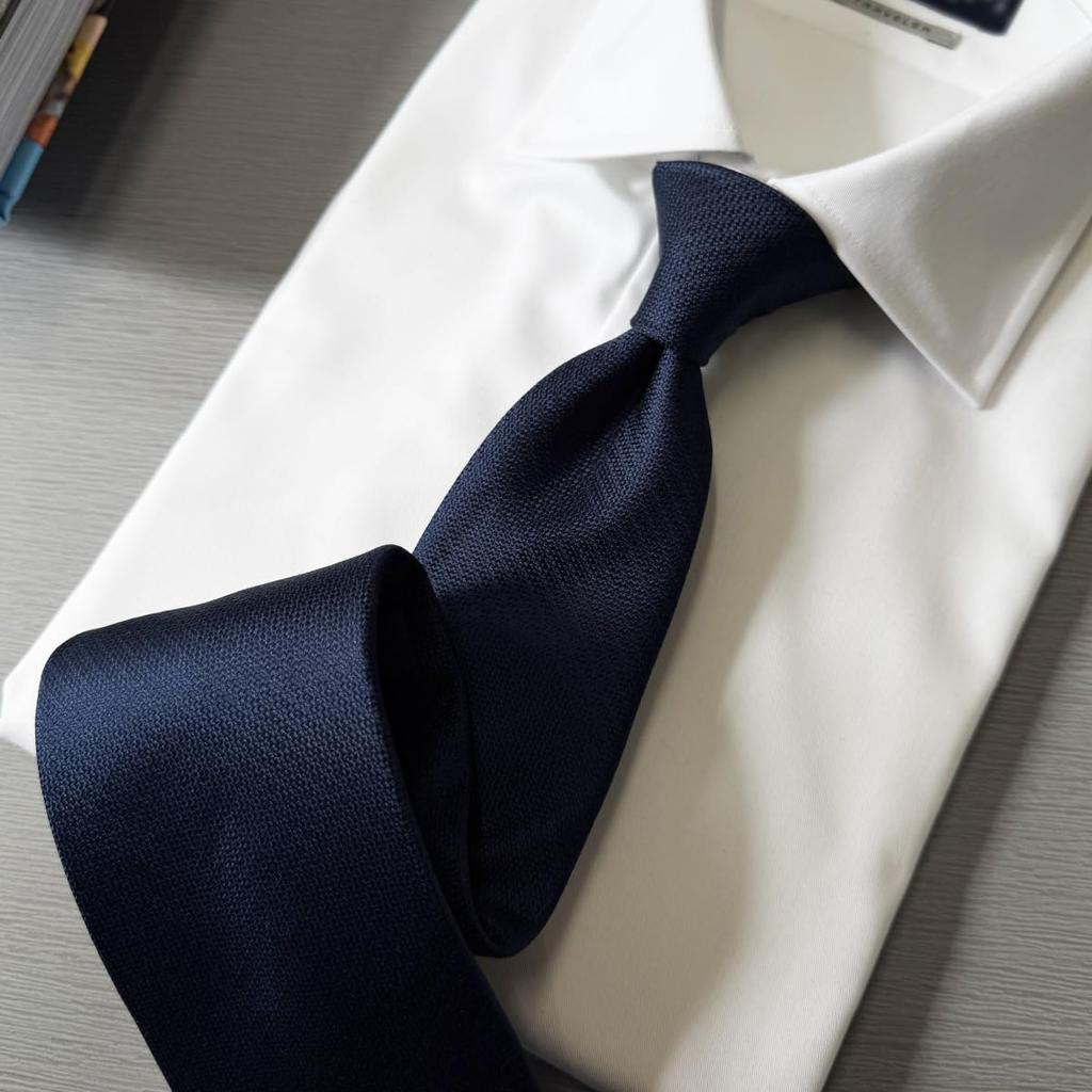 [Milano Alpha] Necktie, Brand Silk, Water-Repellent Fabric, Double-Layered Construction, Men's Business Tie, Plain, Regular Tie, Solid Design, 01