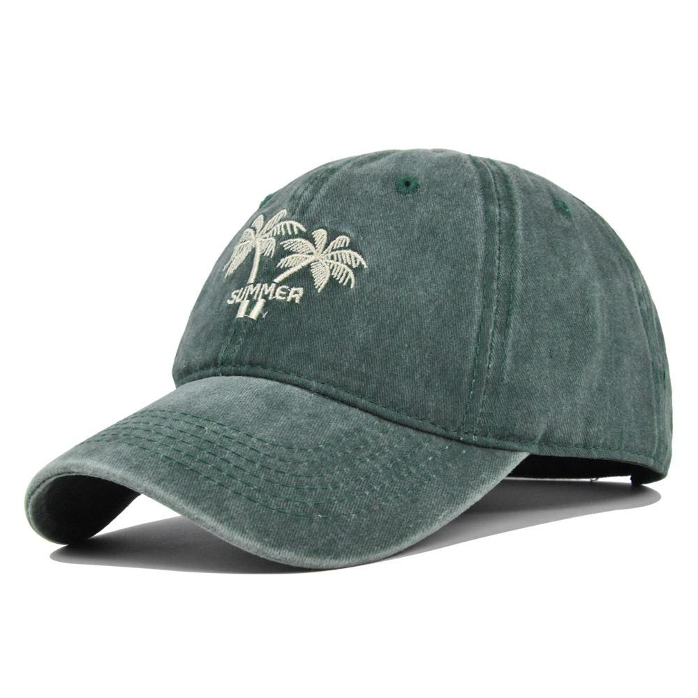 Șapcă unisex din bumbac spălat șapcă de baseball cu broderie din copac de cocos pentru bărbați, femei, îmbrăcăminte de stradă, pălării pentru tată
