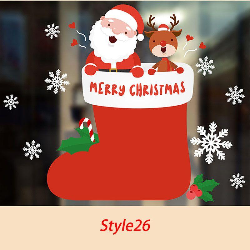Timeless Design Removable Santa Claus Window Door Wall Sticker Vinyl Decal For Xmas Home Decor