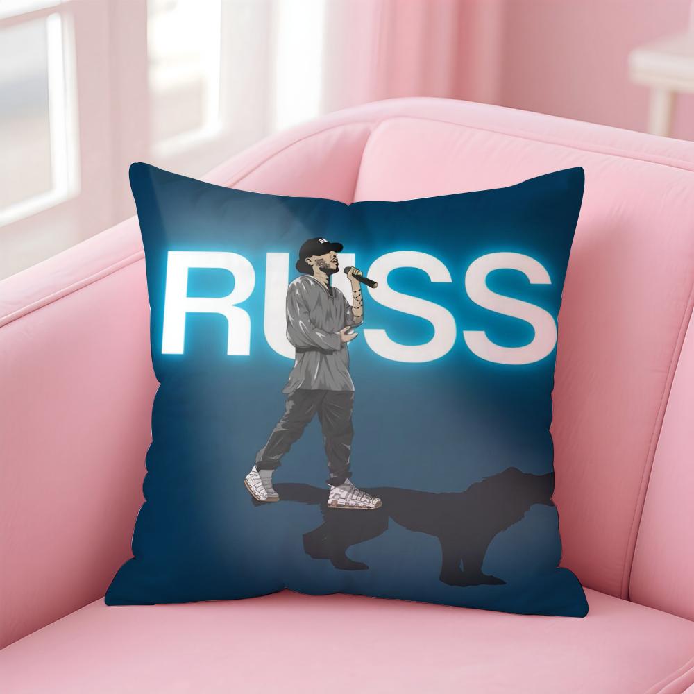 Cool Handsome Rapper Rnb R-Russ Cushion Cover Pillowcase Short Plush Invisible Zipper Room Sofa Cushion Cover