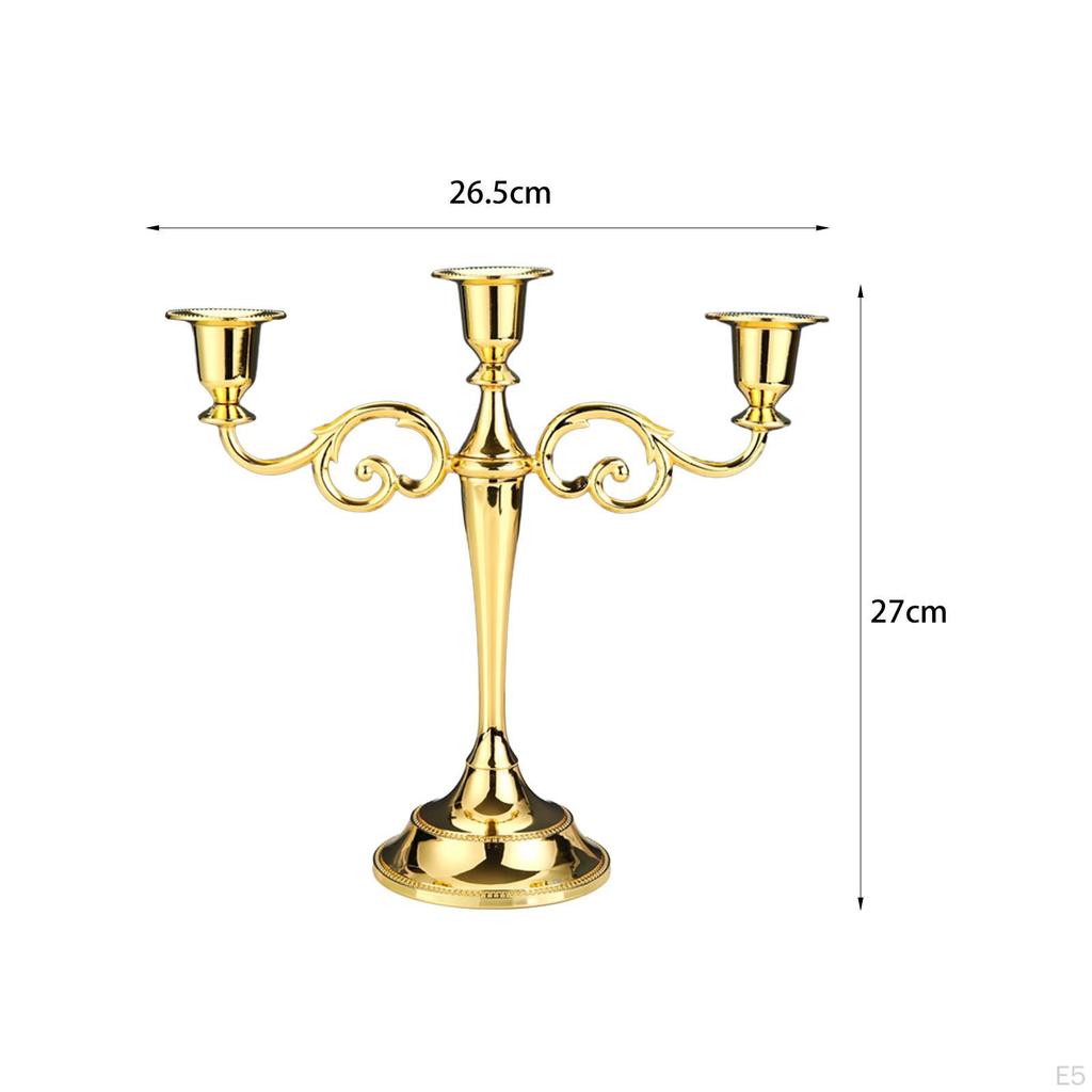 3 Arm Candelabra Candle Holder Candles Stand Candlestick for Anniversary Valentine