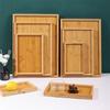 Bamboo Wooden Tea Tray Rectangular Dinner Plate Tableware Serving Tray  Hotel