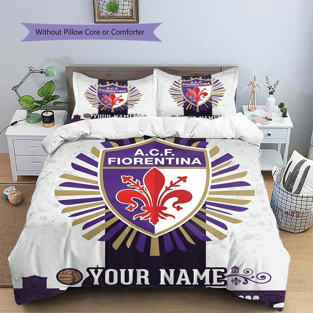 Custom Name ACF Fiorentina Pattern Bedding Quilt Set Home Decoration Gift (1 * Duvet Cover + 2 * Pillowcase Without Core)