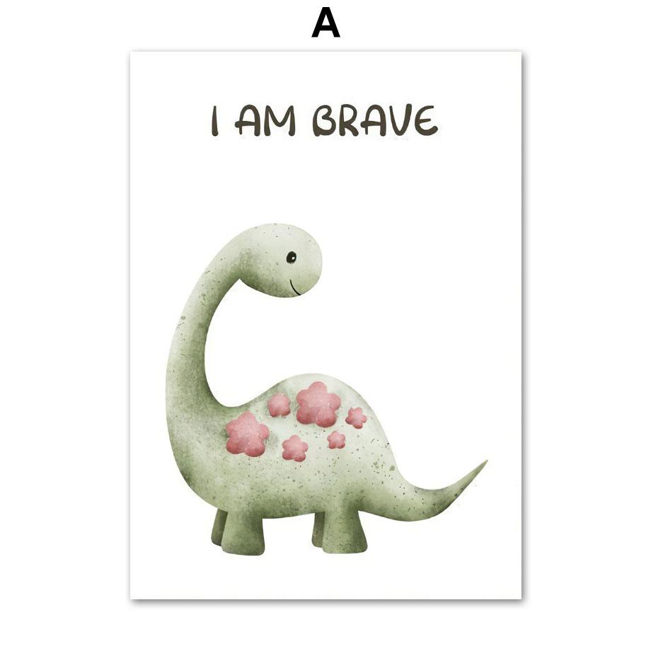 

Милые динозавры животные детские плакаты на скандинавскую тему вдохновляющие цитаты настенный художественный принт холст картины фотографии декор для детской комнаты 21x30cm No Framed