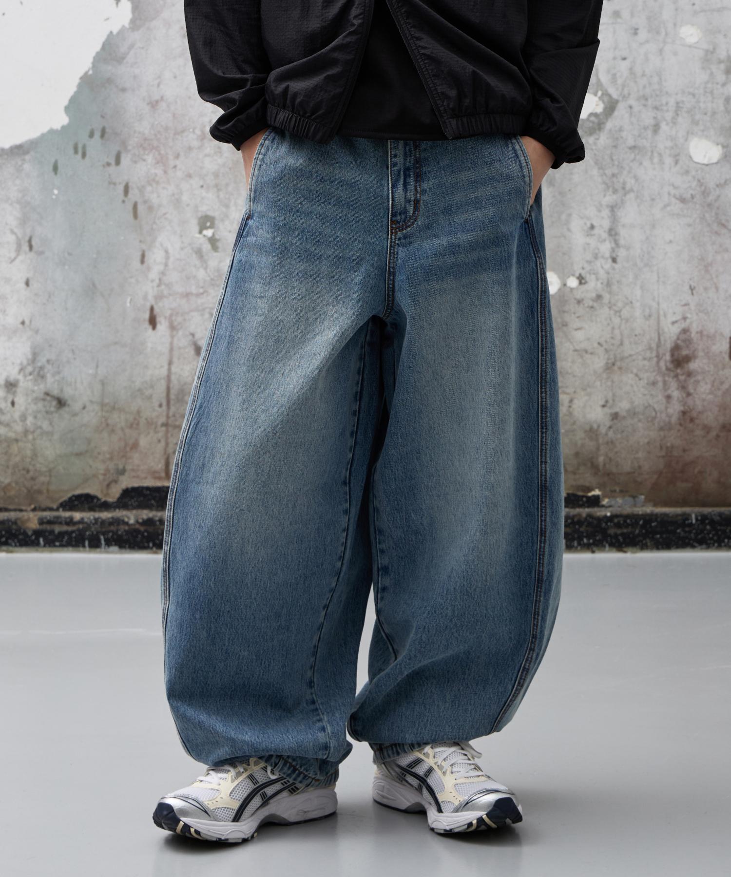 Age O.D. Washed Balloon Denim Pants [Medium Blue] Medium Blue/S