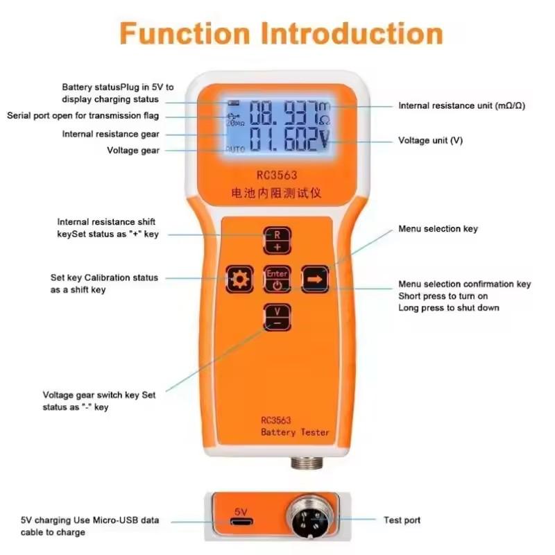 Battery Voltage Internal18650 Battery Tester Ohmmeter Resistance Tester High-precision Trithium Lithium Iron RC3563 Phosphate