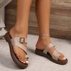 Fashion Ladies Shoes 2025 Hot Sale Open Toe Women's Slippers Fashion Outdoor Belt Buckle Beach Summer Light Comfortable Flat Slippers